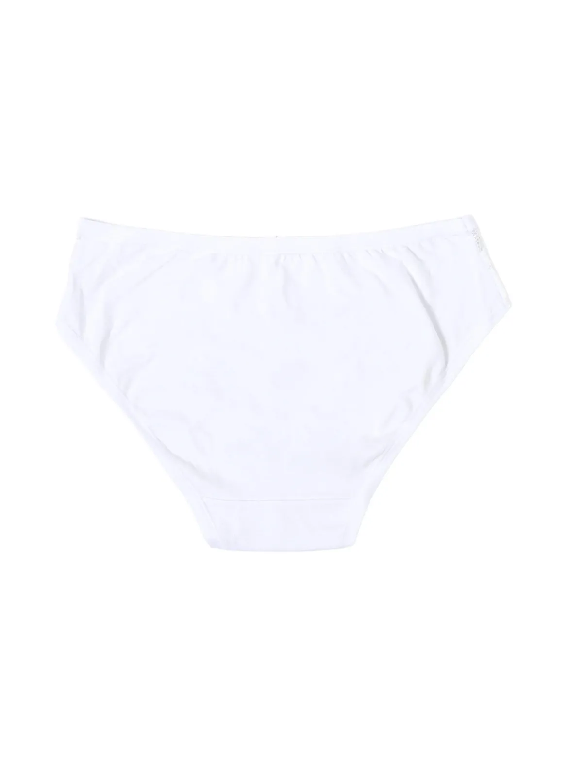 Intimami Slip donna in cotone bielastico con pizzo - bianco