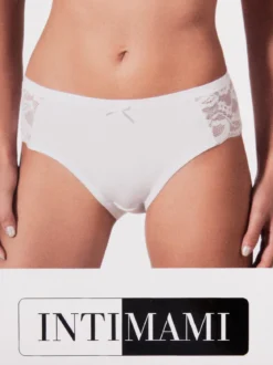 Intimami Slip in cotone con pizzo