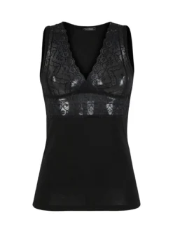 Intimami Top donna a spalla larga con pizzo in cotone bielastico