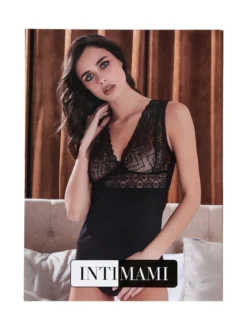 Intimami Top donna a spalla larga con pizzo in cotone bielastico