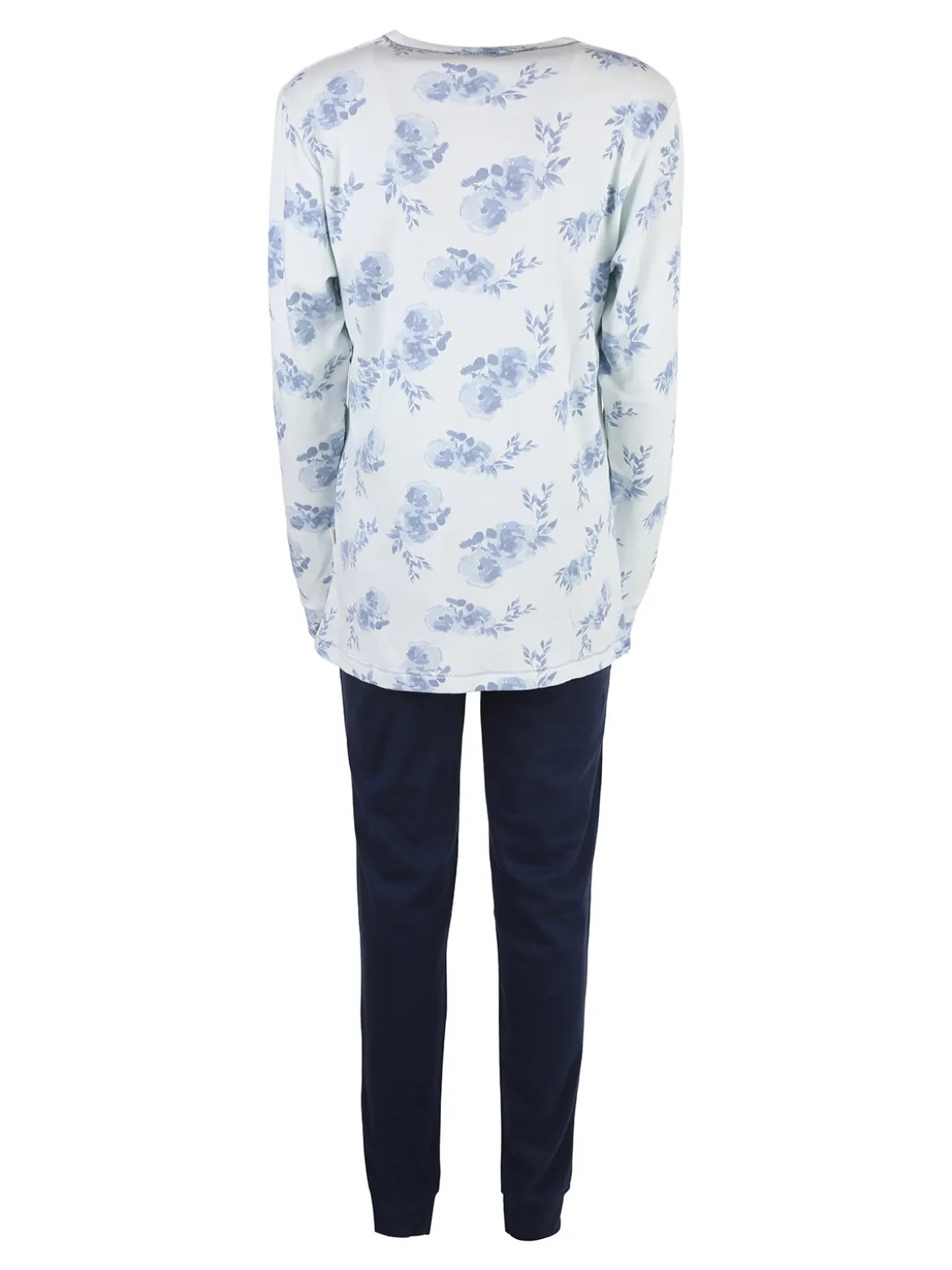Irge Pigiama donna aperto in cotone interlock - blu