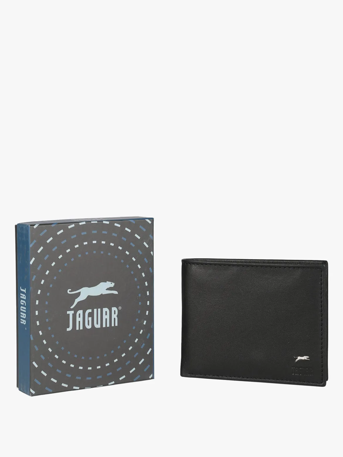 Jaguar Portafoglio da uomo in pelle con logo - nero