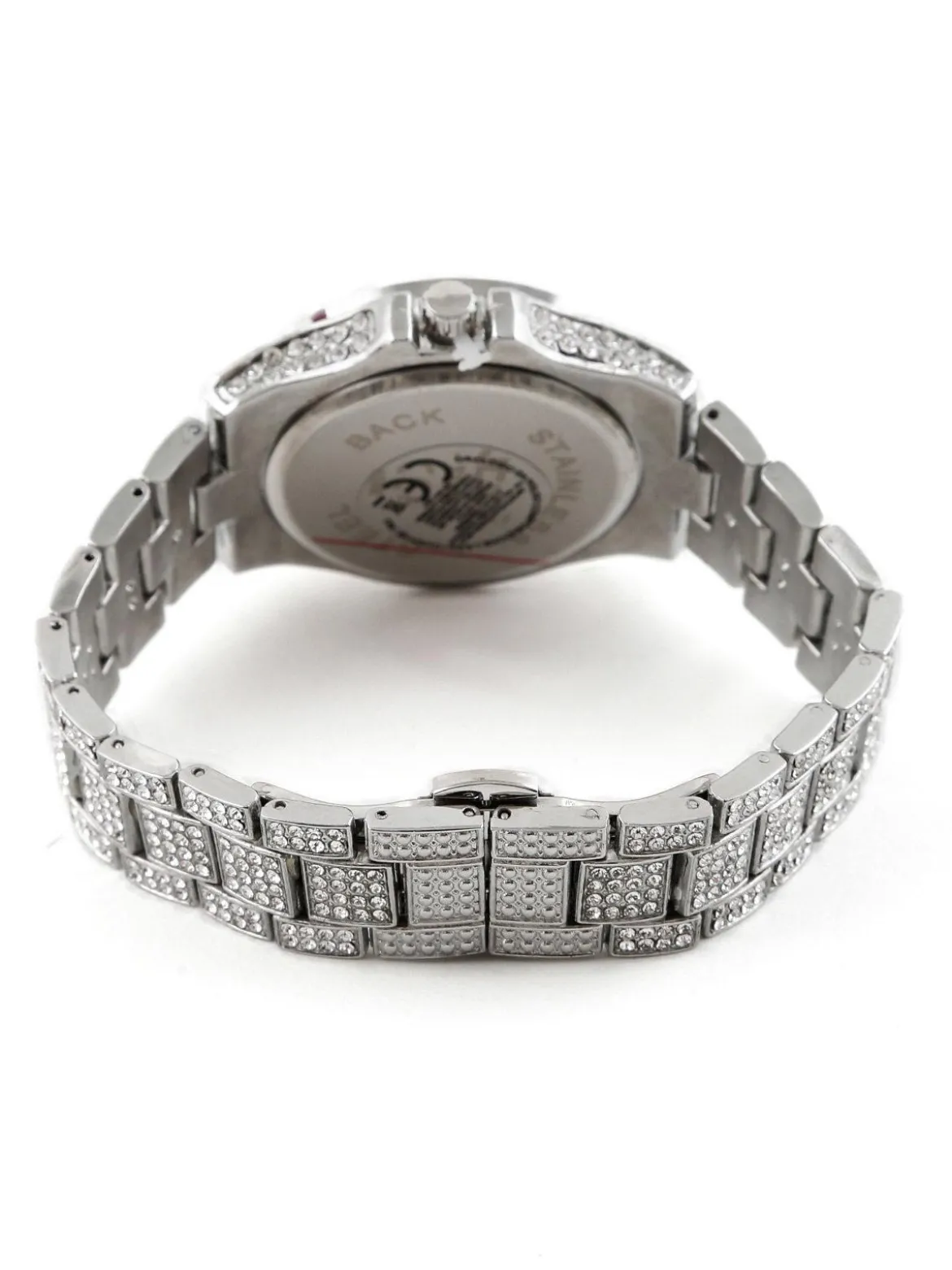 Jcky Orologio da polso con cinturino in acciaio e strass