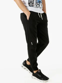 Jeans Yesed Pantaloni sportivi da uomo con coulisse e polsini - nero