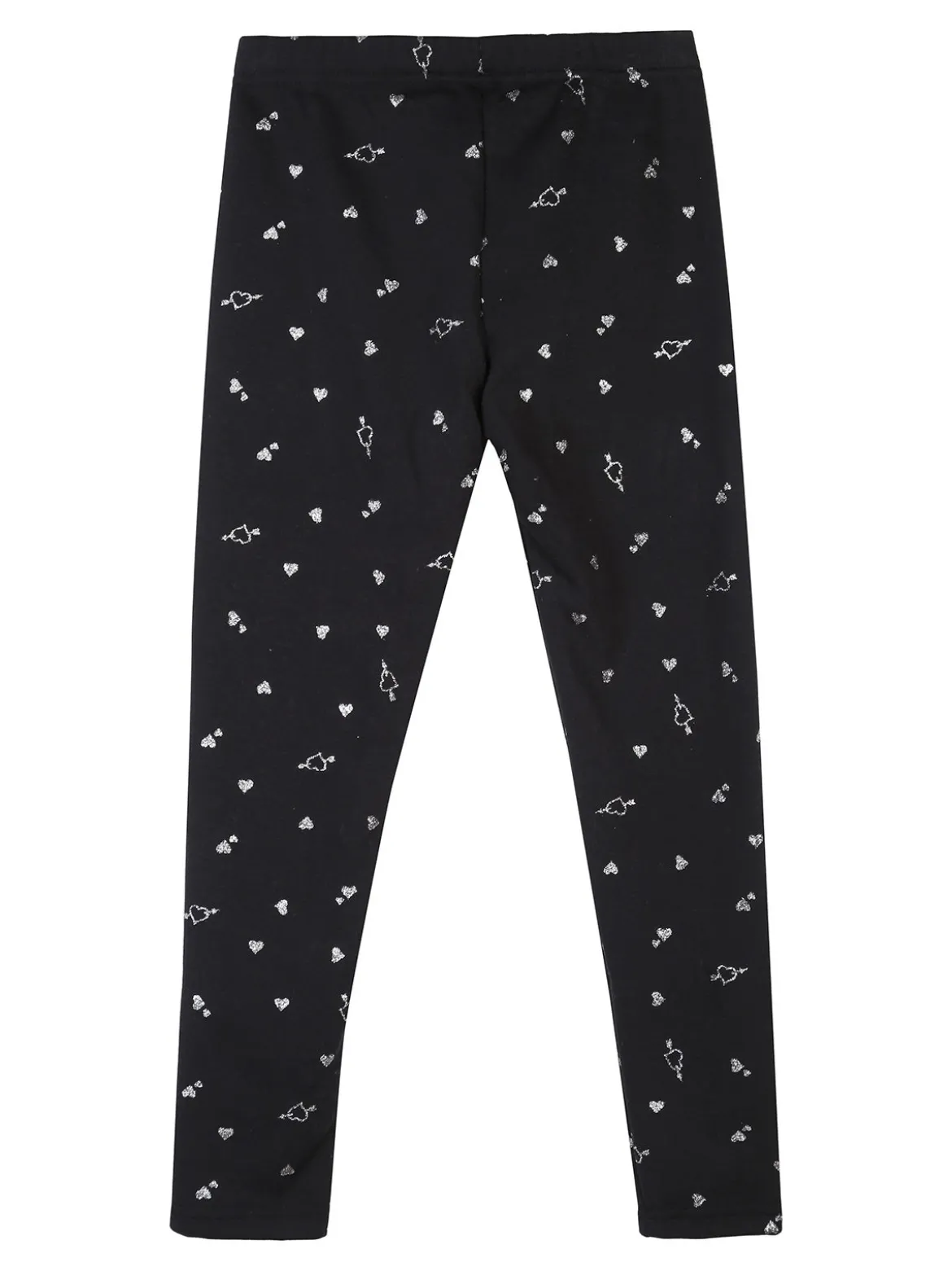 Jebellina Leggings da bambina cuori glitter con interno felpato - blu scuro