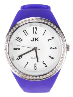 Jk Orologio da polso in gomma con strass