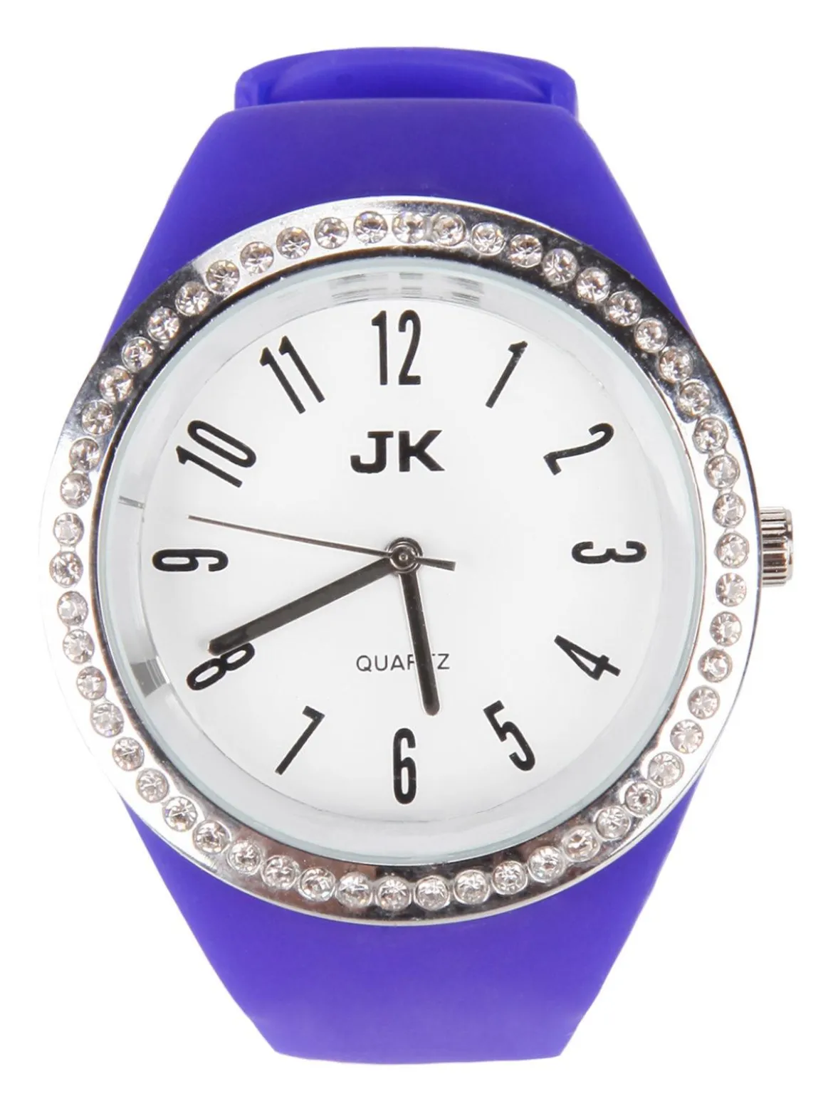 Jk Orologio da polso in gomma con strass