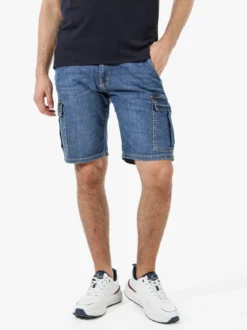Johnny Looper Bermuda da uomo cargo slim fit - jeans
