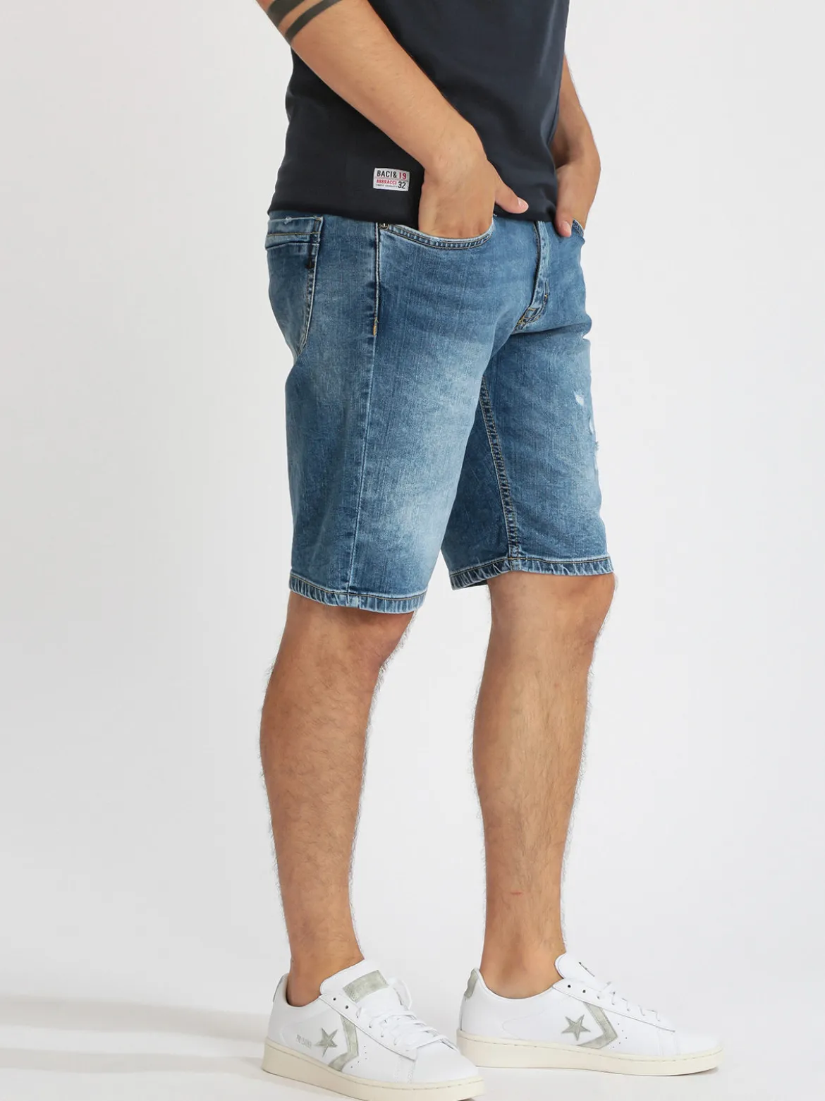 Johnny Looper Bermuda in jeans uomo