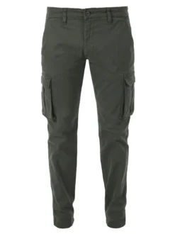 Johnny Looper Pantaloni cargo da uomo slim fit in cotone - militare
