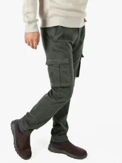 Johnny Looper Pantaloni cargo da uomo slim fit in cotone - militare