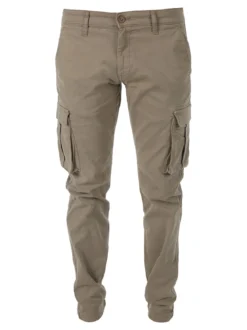 Johnny Looper Pantaloni cargo da uomo slim fit in cotone - sabbia