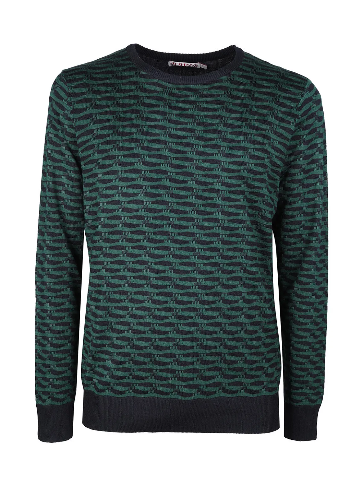 Johnny Looper Pullover da uomo girocollo con stampa bicolore sul davanti