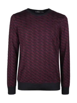 Johnny Looper Pullover da uomo girocollo con stampa bicolore sul davanti