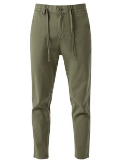 J.Sette Pantaloni casual da uomo in cotone con coulisse - militare