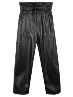 J Y Pantaloni bimba a in ecopelle vita alta
