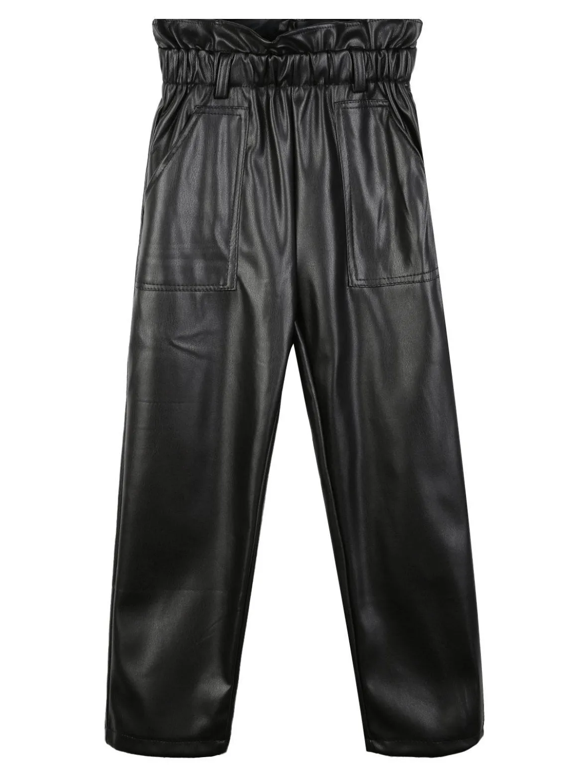 J Y Pantaloni bimba a in ecopelle vita alta