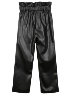 J Y Pantaloni bimba a in ecopelle vita alta