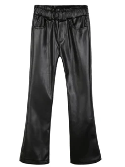 J Y Pantaloni da bambina in ecopelle a zampa