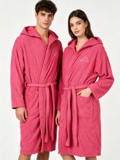 Kappa Accappatoio unisex in spugna con cappuccio - fucsia