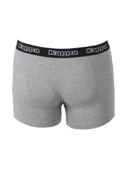 Kappa Boxer da uomo in cotone con scritta - grigio