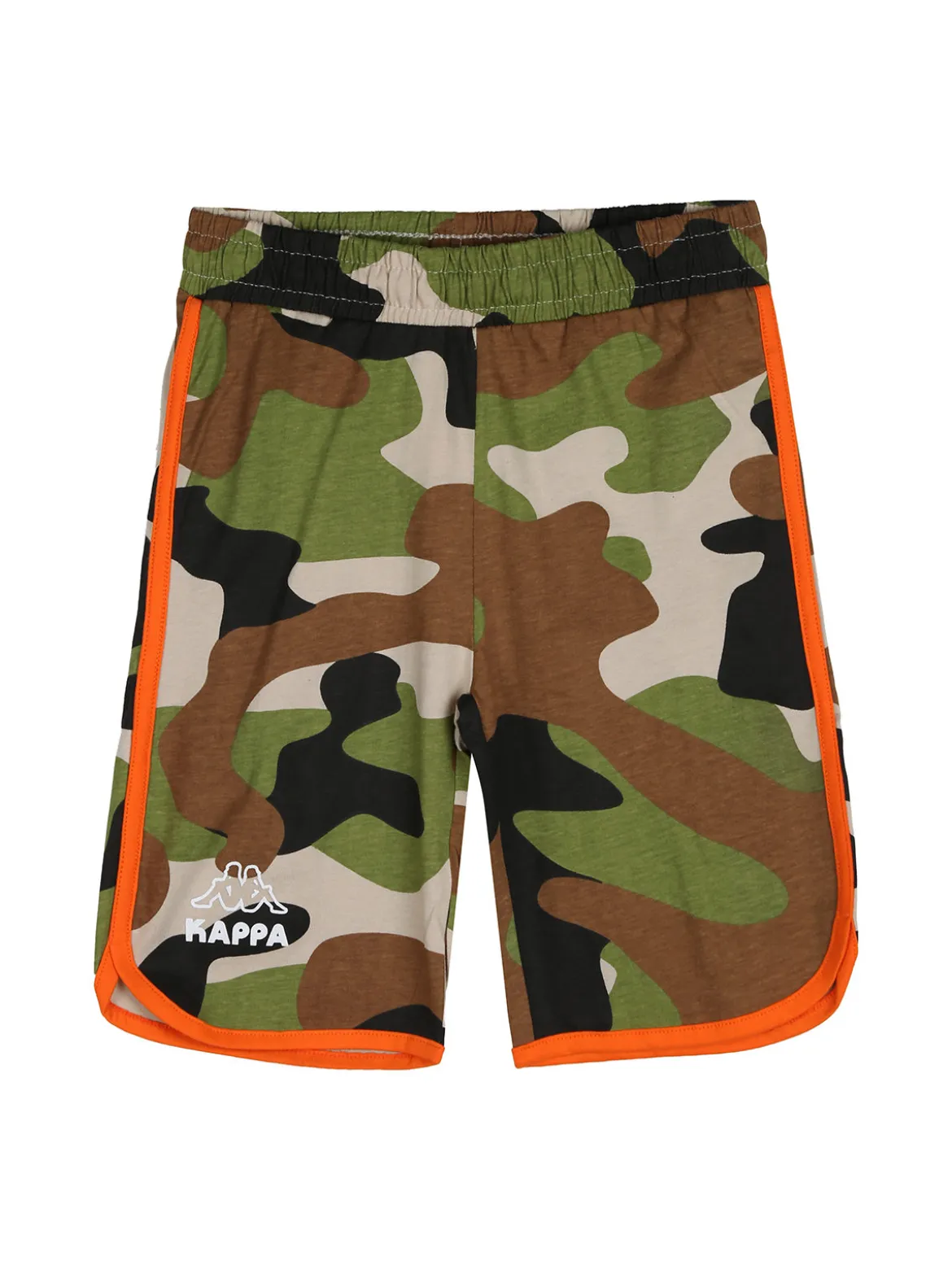 Kappa Completo corto da bambino in cotone con t-shirt e bermuda mimetici - nero