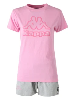 Kappa Completo corto da donna in cotone con logo - rosa