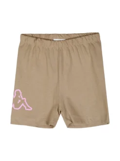 Kappa Completo corto da neonata in cotone con t-shirt orsacchiotto e shorts - rosa