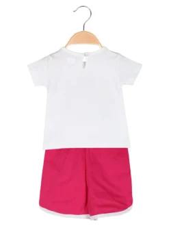 Kappa Completo corto da neonata 2 pezzi con t-shirt e shorts - bianco