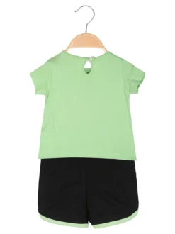 Kappa Completo corto da neonata 2 pezzi con t-shirt e shorts - verde chiaro
