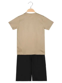 Kappa Completo corto da ragazzo in cotone con t-shirt e bermuda - sabbia