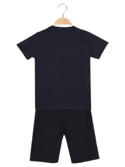 Kappa Completo corto in cotone da bambino con t-shirt e bermuda - blu scuro