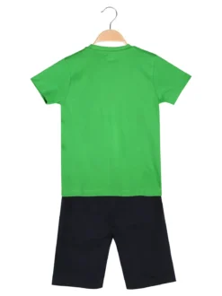 Kappa Completo corto in cotone da bambino con t-shirt e bermuda - verde