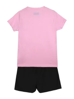 Kappa Completo corto in cotone da ragazza con t-shirt e shorts - rosa