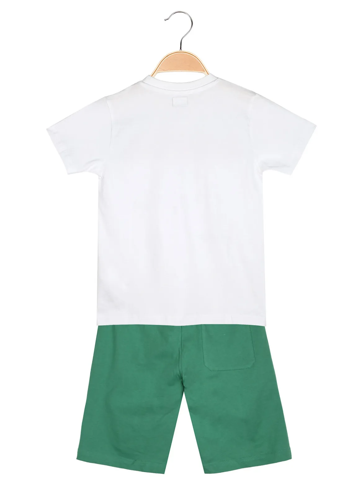 Kappa Completo corto 2 pezzi da bambino in cotone con t-shirt e bermuda - bianco
