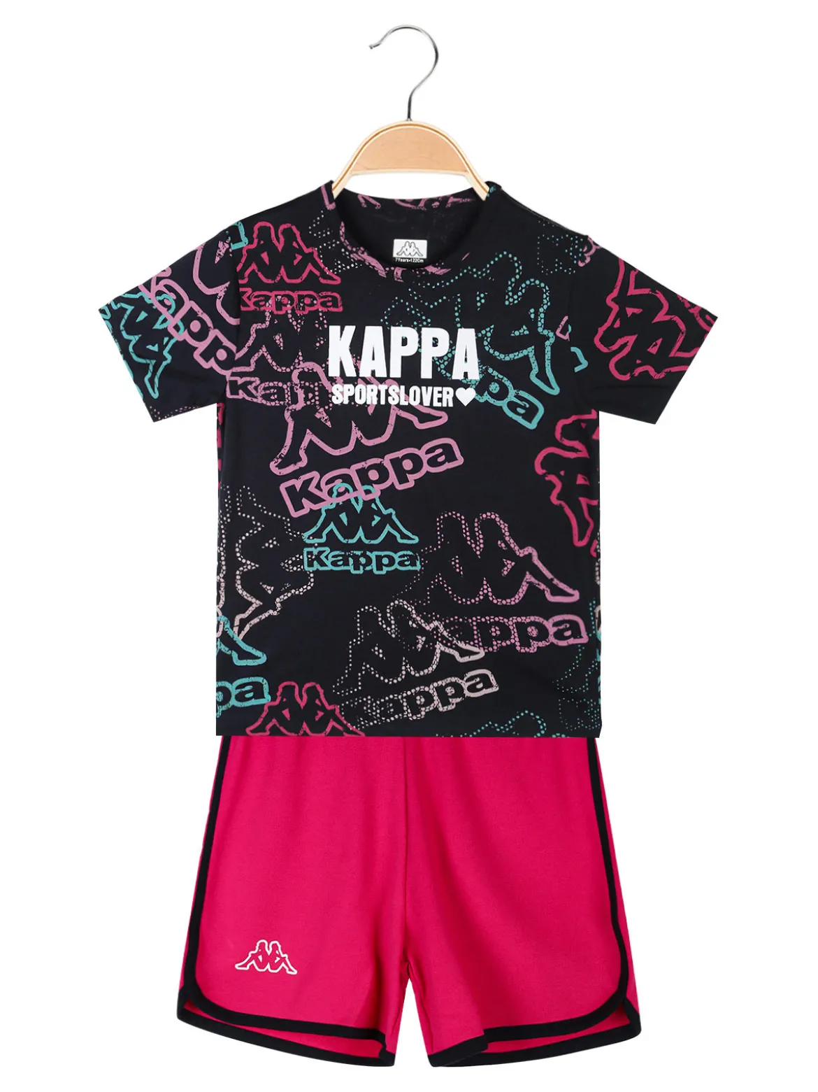 Kappa Completo corto 2 pezzi in cotone da bambina con t-shirt e shorts