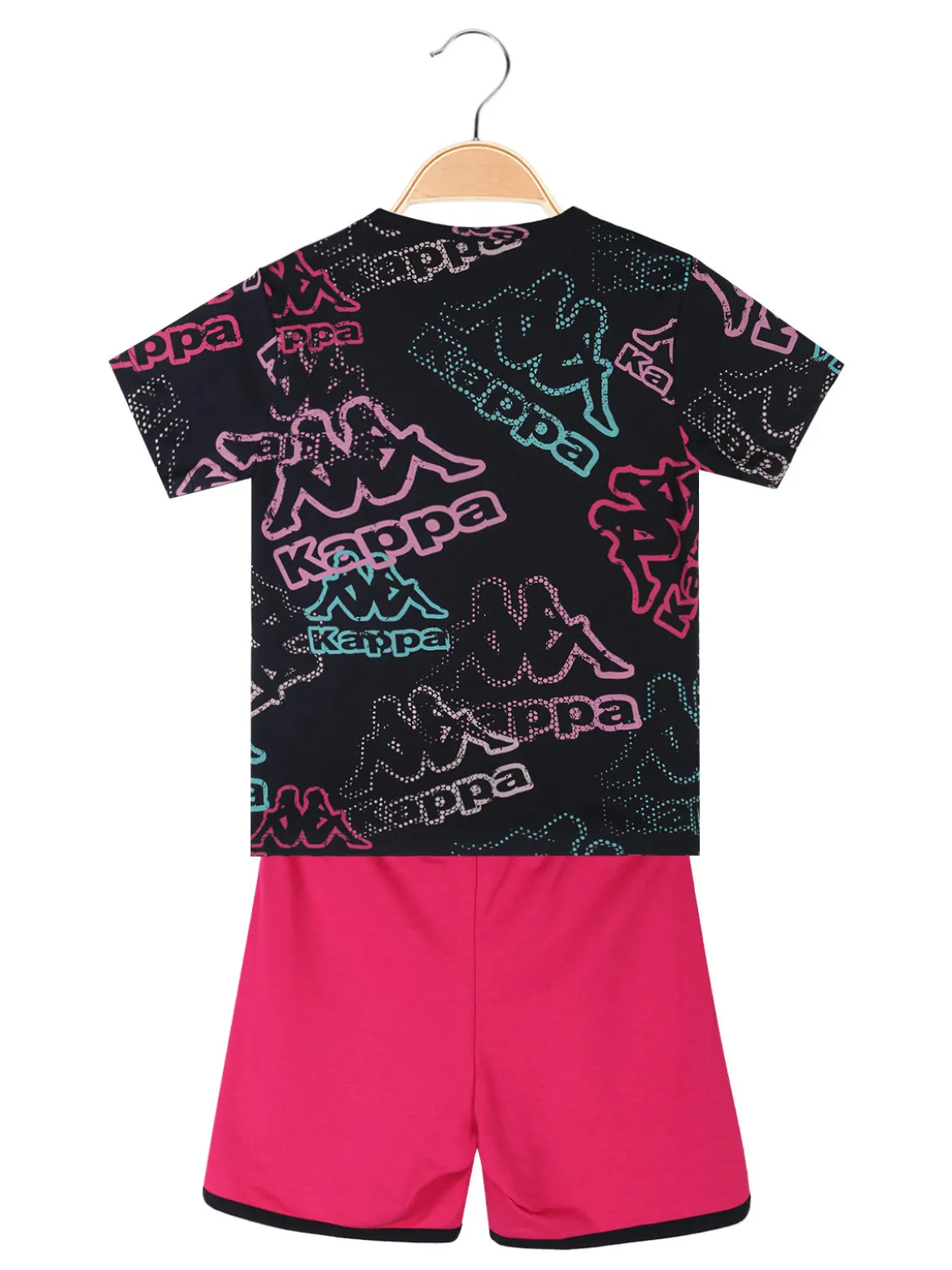 Kappa Completo corto 2 pezzi in cotone da bambina con t-shirt e shorts
