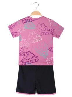 Kappa Completo corto 2 pezzi in cotone da bambina con t-shirt e shorts