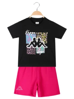 Kappa Completo corto 2 pezzi in cotone da ragazza con t-shirt e shorts