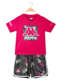 Kappa Completo corto 2 pezzi in cotone da ragazza con t-shirt e shorts