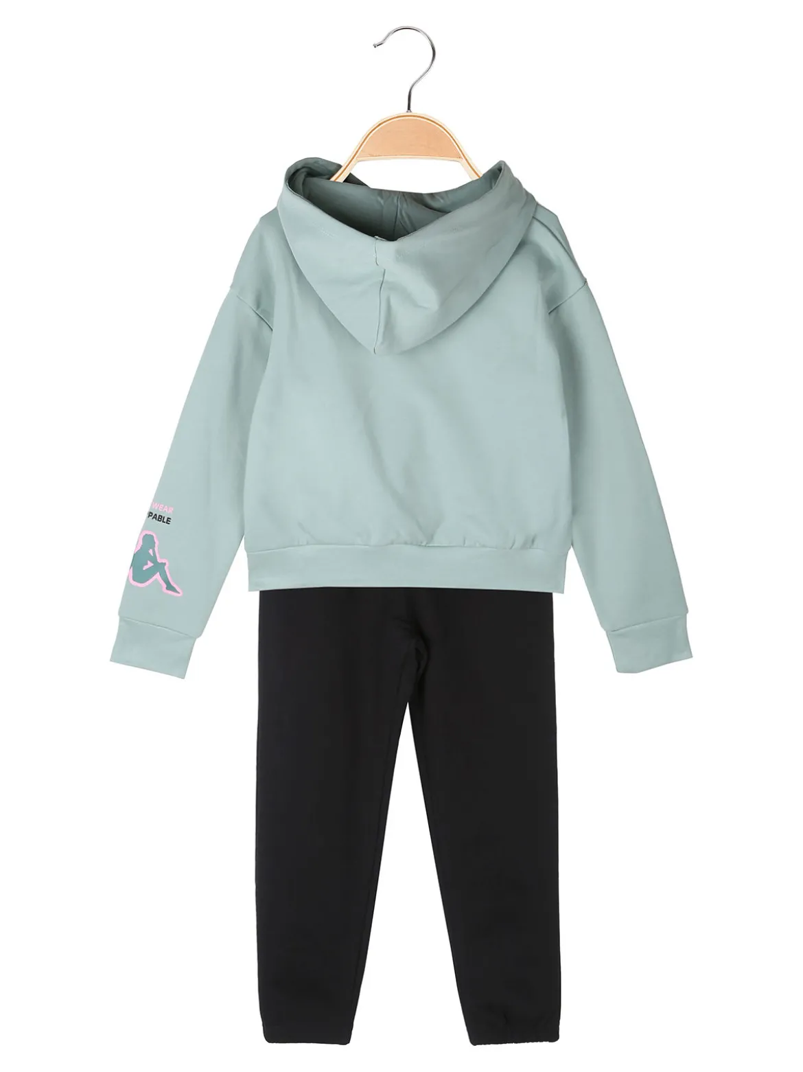 Kappa Completo tuta cropp 2 pezzi da bambina con cappuccio - blu