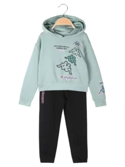 Kappa Completo tuta cropp 2 pezzi da bambina con cappuccio - blu