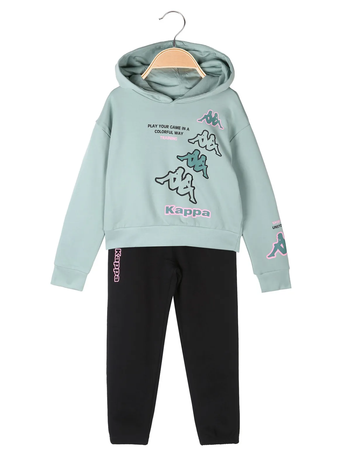 Kappa Completo tuta cropp 2 pezzi da bambina con cappuccio - blu