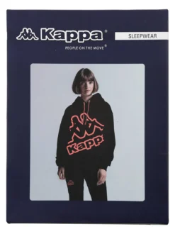 Kappa Completo tuta da donna 2 pezzi in misto cotone con cappuccio - nero