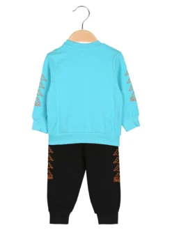 Kappa Completo tuta da neonato 2 pezzi con felpa orsacchiotto e pantaloni in cotone - acqua marina