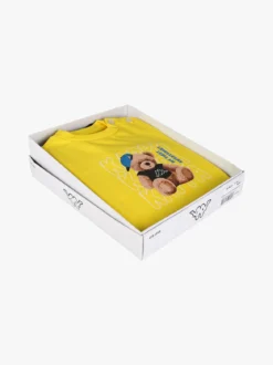 Kappa Completo tuta da neonato 2 pezzi con felpa orsacchiotto e pantaloni in cotone - giallo