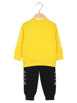 Kappa Completo tuta da neonato 2 pezzi con felpa orsacchiotto e pantaloni in cotone - giallo