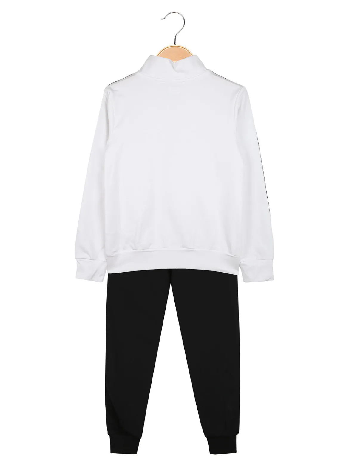 Kappa Completo tuta da ragazza 2 pezzi full zip in cotone - bianco