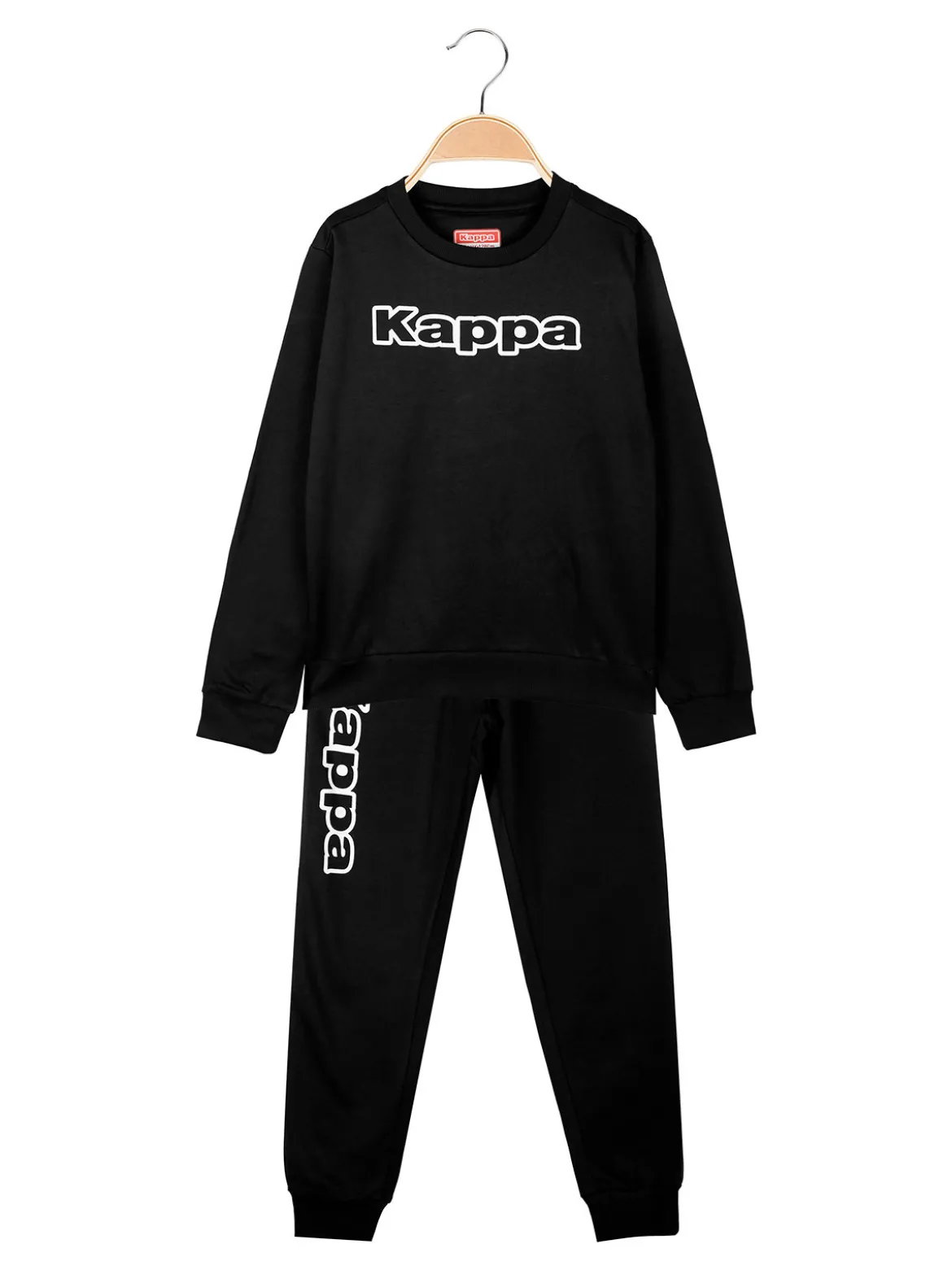 Kappa Completo tuta girocollo da ragazzo 2 pezzi - nero