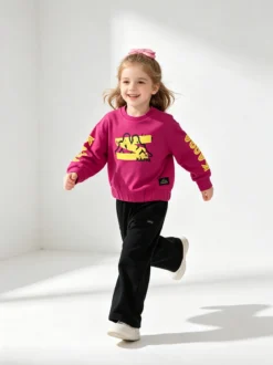Kappa Completo tuta 2 pezzi da bambina con pantaloni a gamba larga - fucsia